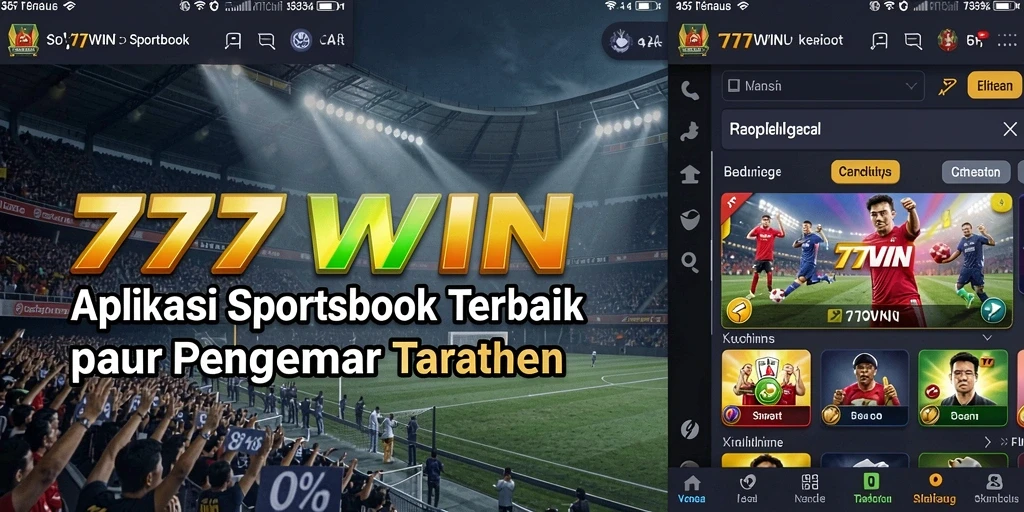 Tampilan antarmuka utama aplikasi 777WIN menampilkan pilihan taruhan olahraga.