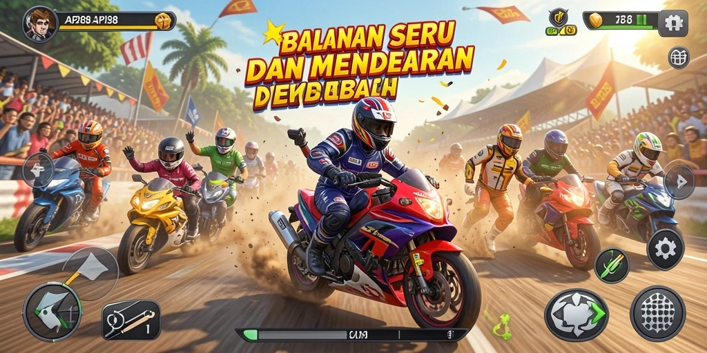 Tampilan seru dari balapan di API288 yang penuh aksi.