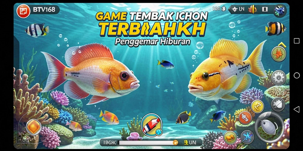 Tampilan gameplay seru dalam BTV168, menangkap berbagai ikan.