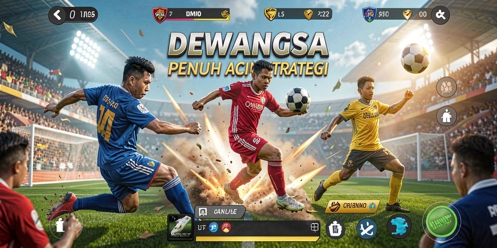 Tampilan gameplay mendebarkan dalam DEWANUSA, penuh aksi olahraga.