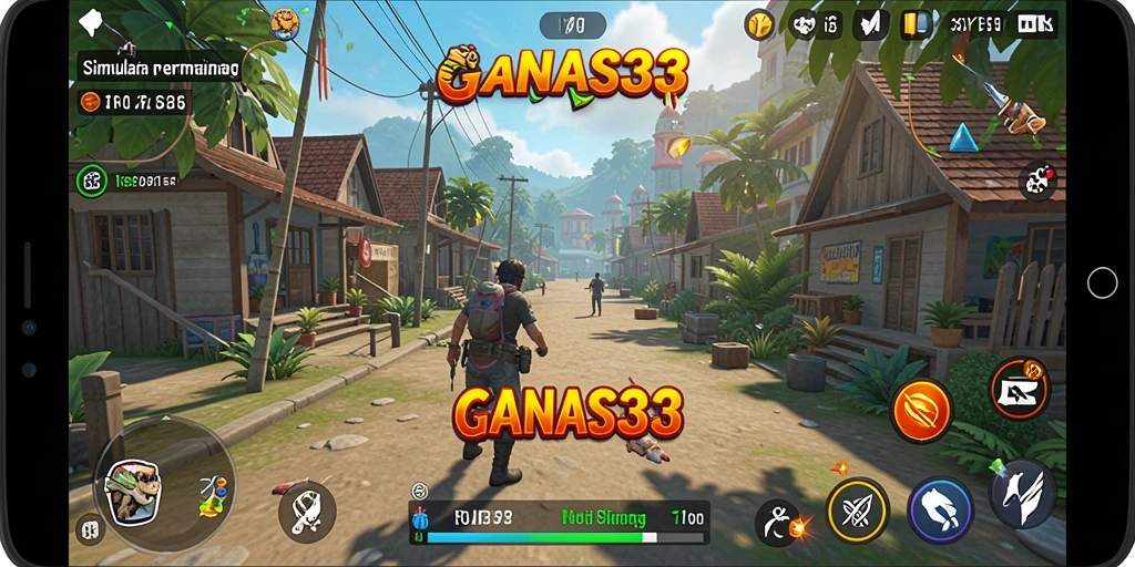 Tampilan gameplay seru dari GANAS33 yang menunjukkan interaksi dalam simulasi.