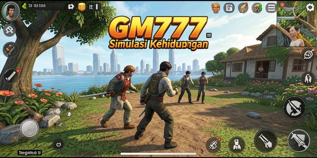 Screenshot gameplay GM777 yang menunjukkan interaksi karakter.