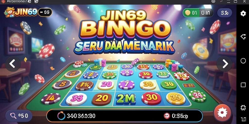 Tangkapan layar utama menunjukkan gameplay seru JIN69 di Bingo.