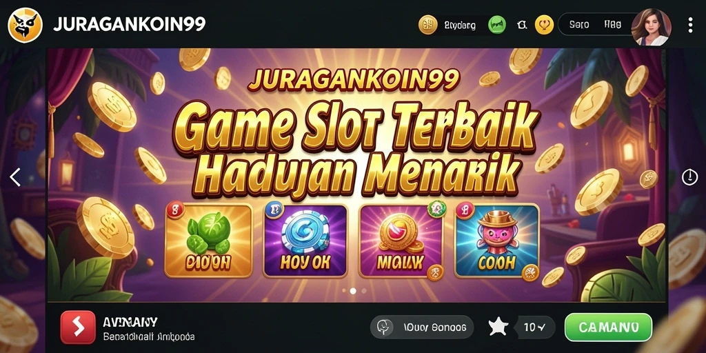 Tampilan gameplay menarik dari JURAGANKOIN99 dengan efek visual yang memukau.