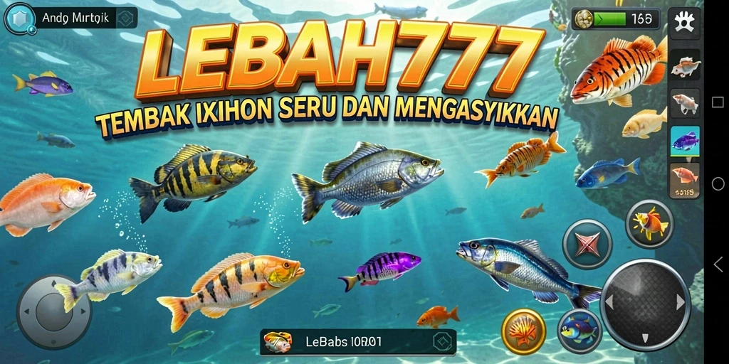 Tampilan gameplay seru di LEBAH777 dengan banyak ikan untuk dibidik.