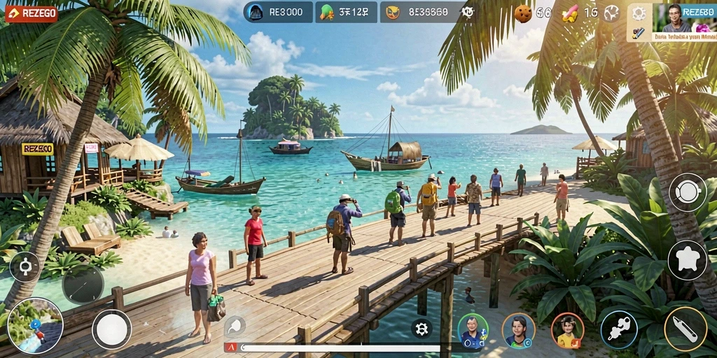 Screenshot gameplay REZEGO yang menampilkan eksplorasi dunia terbuka.
