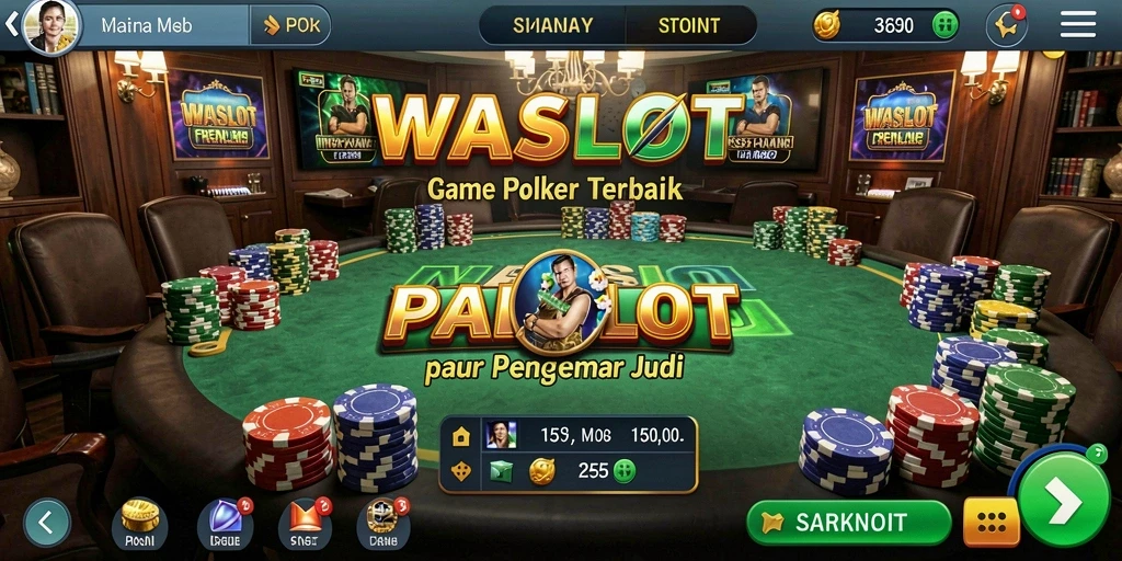 Tampilan gameplay seru dalam aplikasi Poker WASLOT.